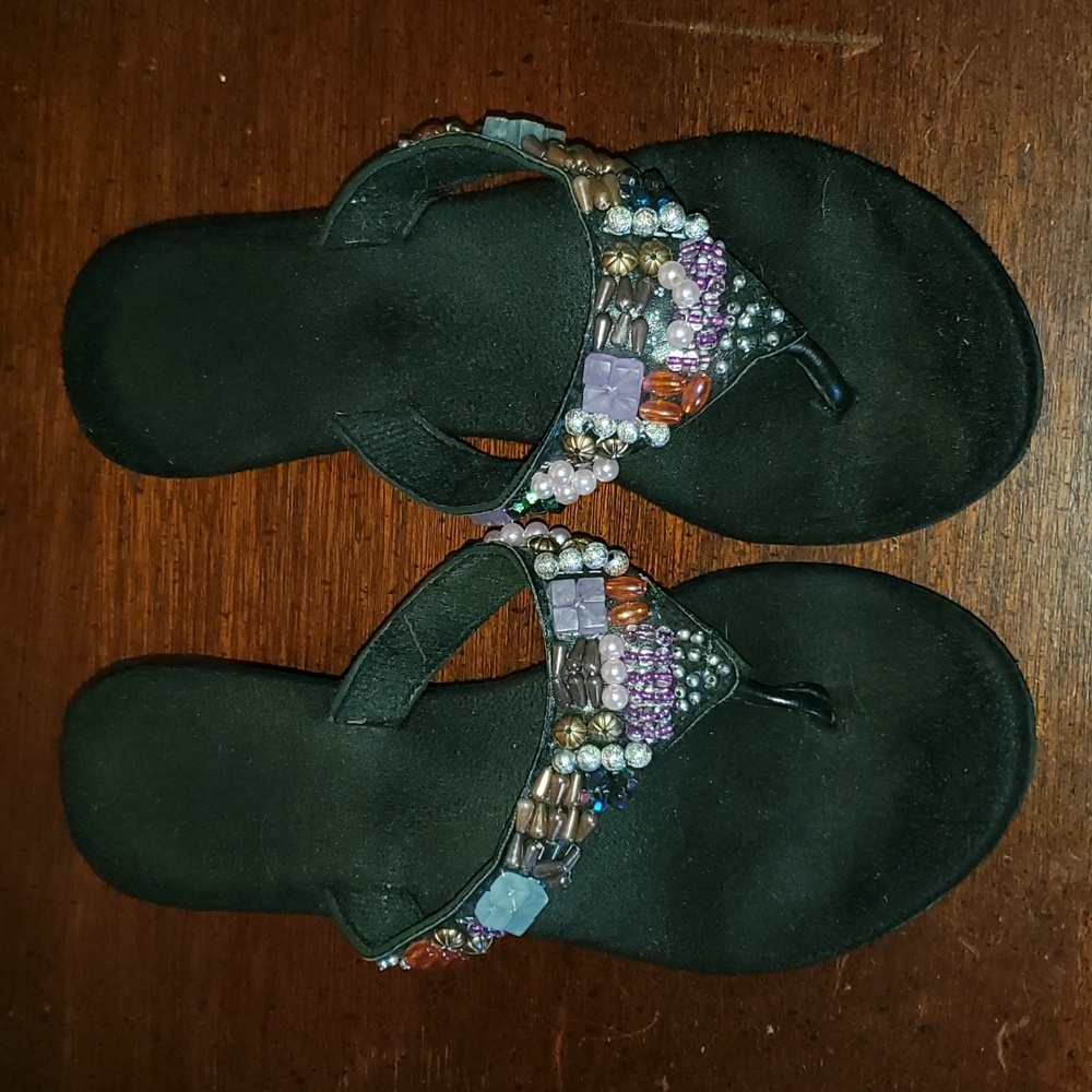 🔥 Aspire Boho Beaded Black Sandals
